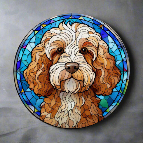 Cockapoo Glass Suncatcher Worktop Saver